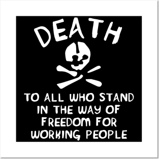 Death To All Who Stand In The Way Of Freedom For Working People Translated - Makhnovia Flag, Nestor Makhno, Black Army Posters and Art